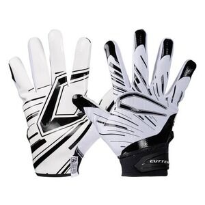 Cutters Game Day Youth Pro Receiver Football Gloves - White, Large